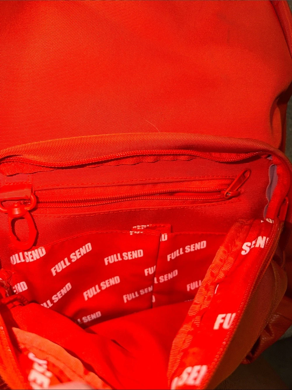 FULL SEND Men's Vibrant Orange Backpack